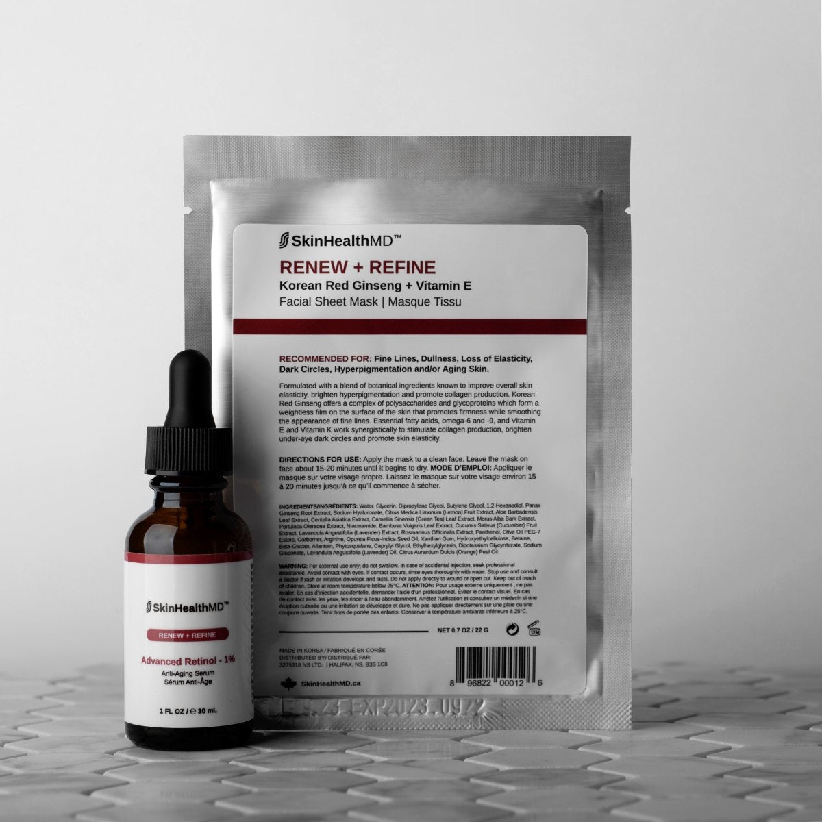 Renew + Refine Facial Sheet Mask with Korean Red Ginseng + Vitamin E - SkinHealthMD Advanced Skincare