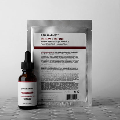 Renew + Refine Facial Sheet Mask with Korean Red Ginseng + Vitamin E - SkinHealthMD Advanced Skincare