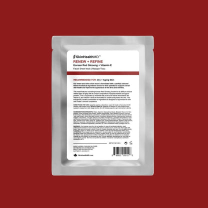 Renew + Refine Facial Sheet Mask with Korean Red Ginseng + Vitamin E - SkinHealthMD Advanced Skincare