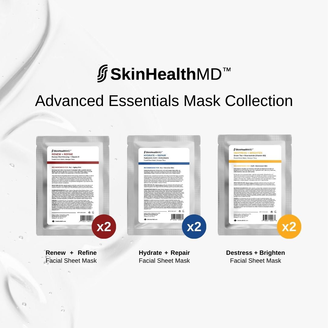 SkinHealthMD Hydrate + Repair Facial Sheet Mask | Hyaluronic Acid + Antioxidants - SkinHealthMD Advanced Skincare