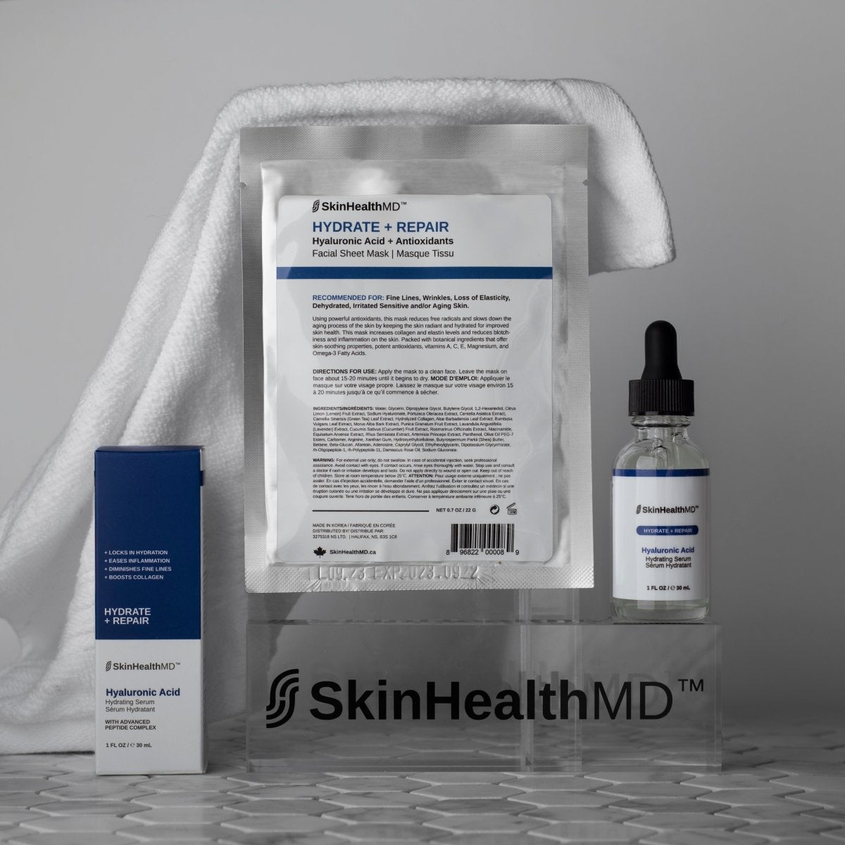 SkinHealthMD Hydrate + Repair Facial Sheet Mask | Hyaluronic Acid + Antioxidants - SkinHealthMD Advanced Skincare