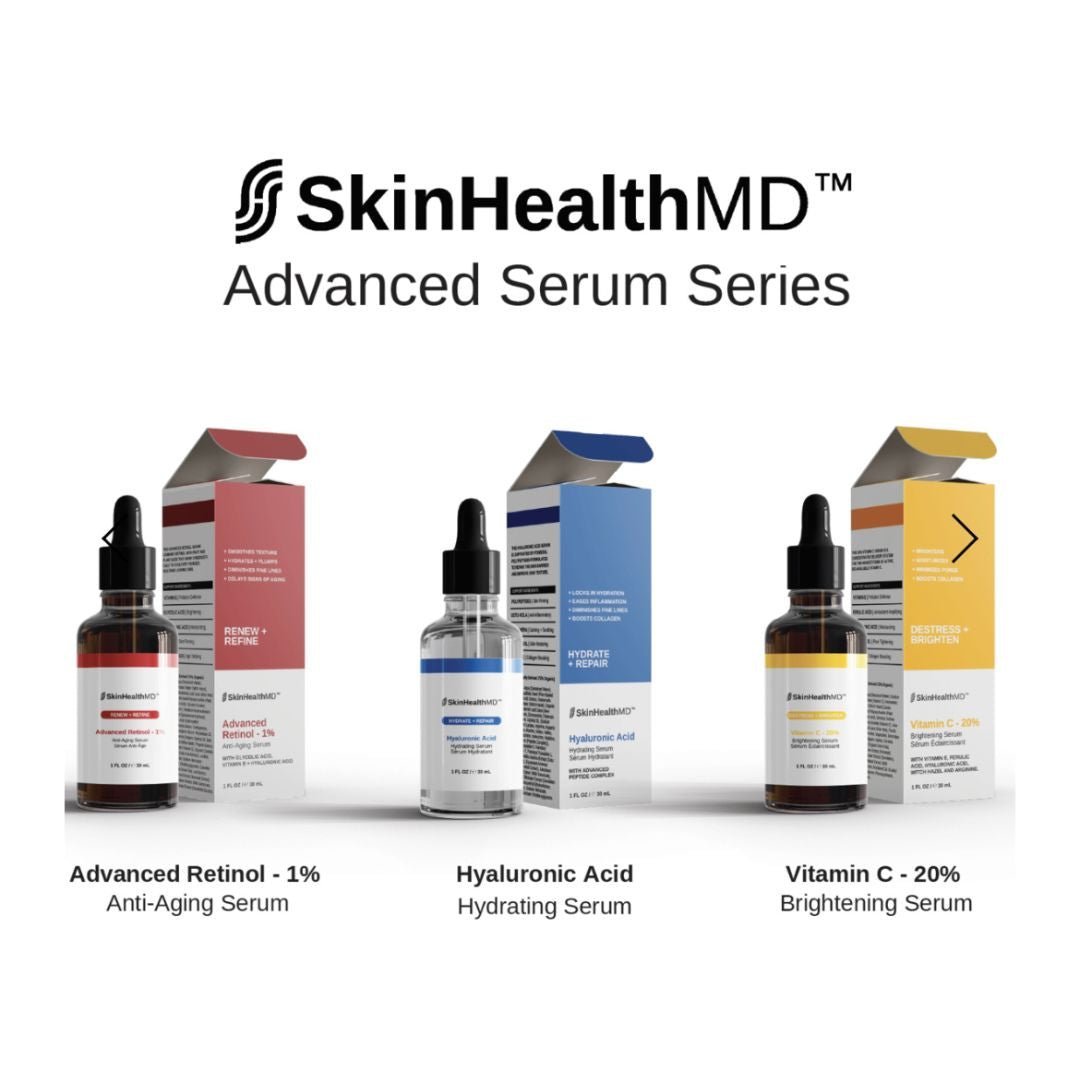 SkinHealthMD POS Postcards - Advanced Serum Collection, Packs of 50 - SkinHealthMD Advanced Skincare