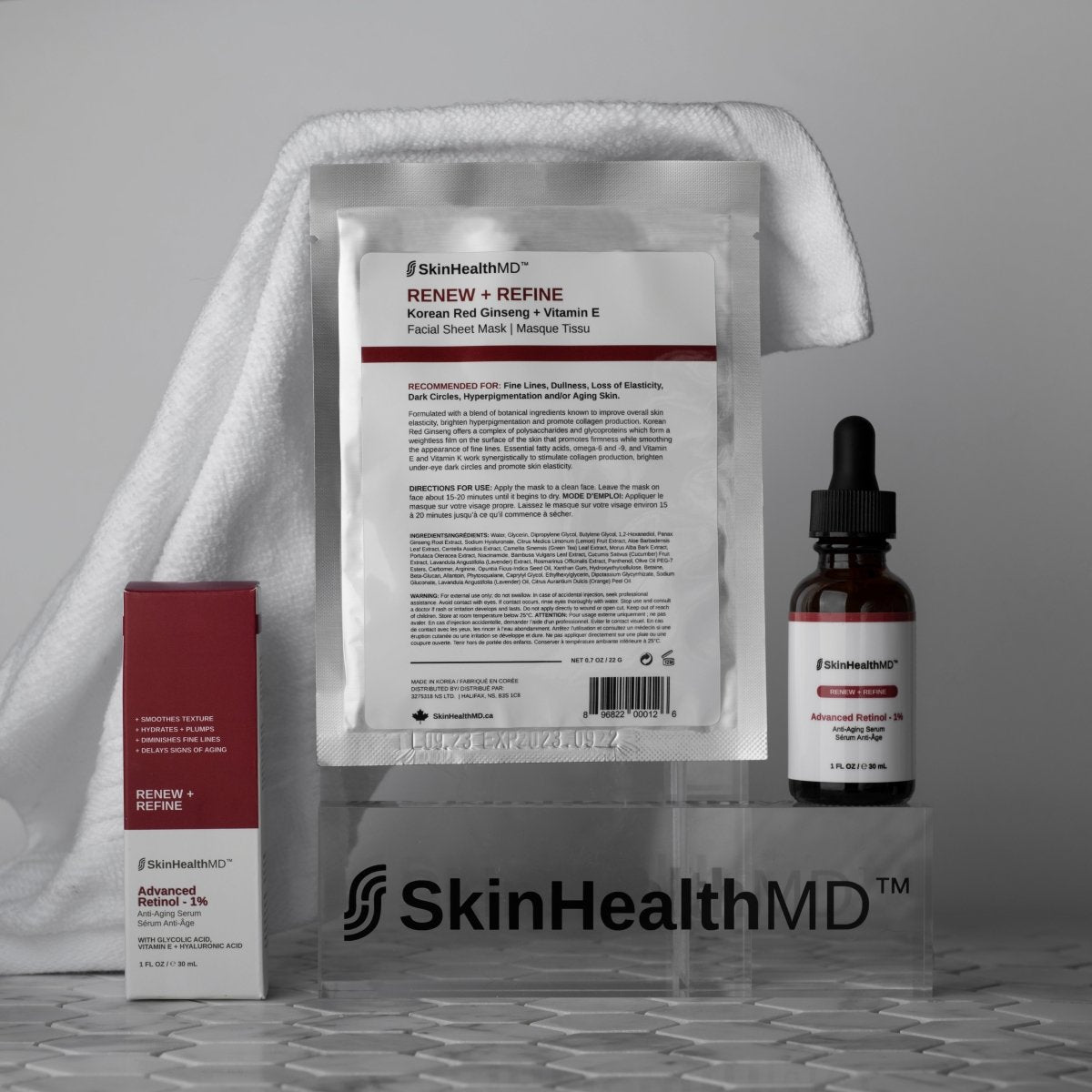 SkinHealthMD Renew + Refine Facial Sheet Mask | Korean Red Ginseng + Vitamin E - SkinHealthMD Advanced Skincare