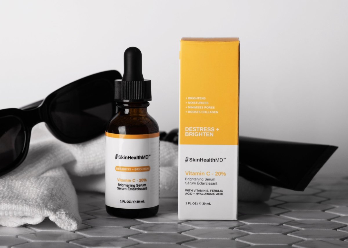 SkinHealthMD Vitamin C 20% Brightening Serum | Destress + Brighten Series (1 oz/30ml) - SkinHealthMD Advanced Skincare