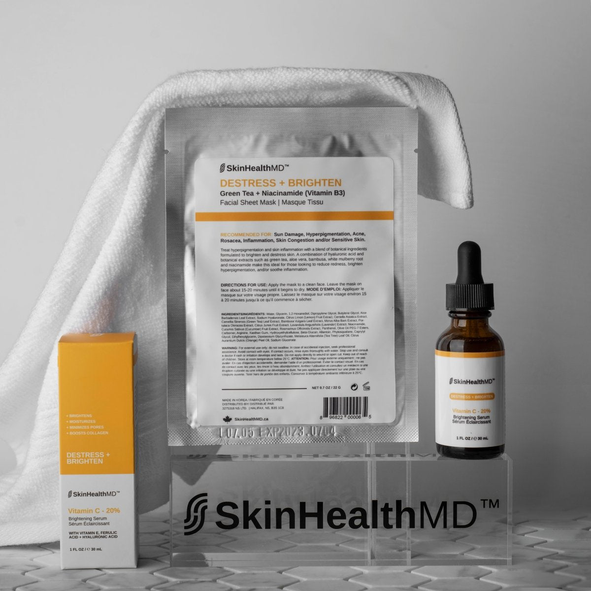 SkinHealthMD Vitamin C 20% Brightening Serum | Destress + Brighten Series (1 oz/30ml) - SkinHealthMD Advanced Skincare